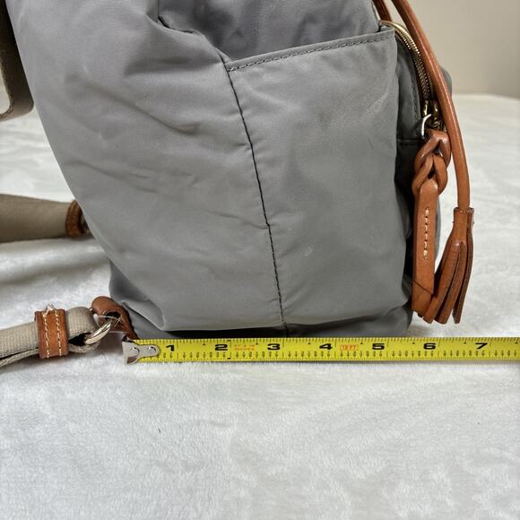 Dooney & Bourke Nylon Drawstring Backpack Gray Leather Trim Tassels Bnfts Chrty main image 14